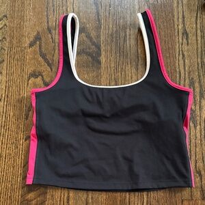 Popsugar Black white and Pink Women's workout Top